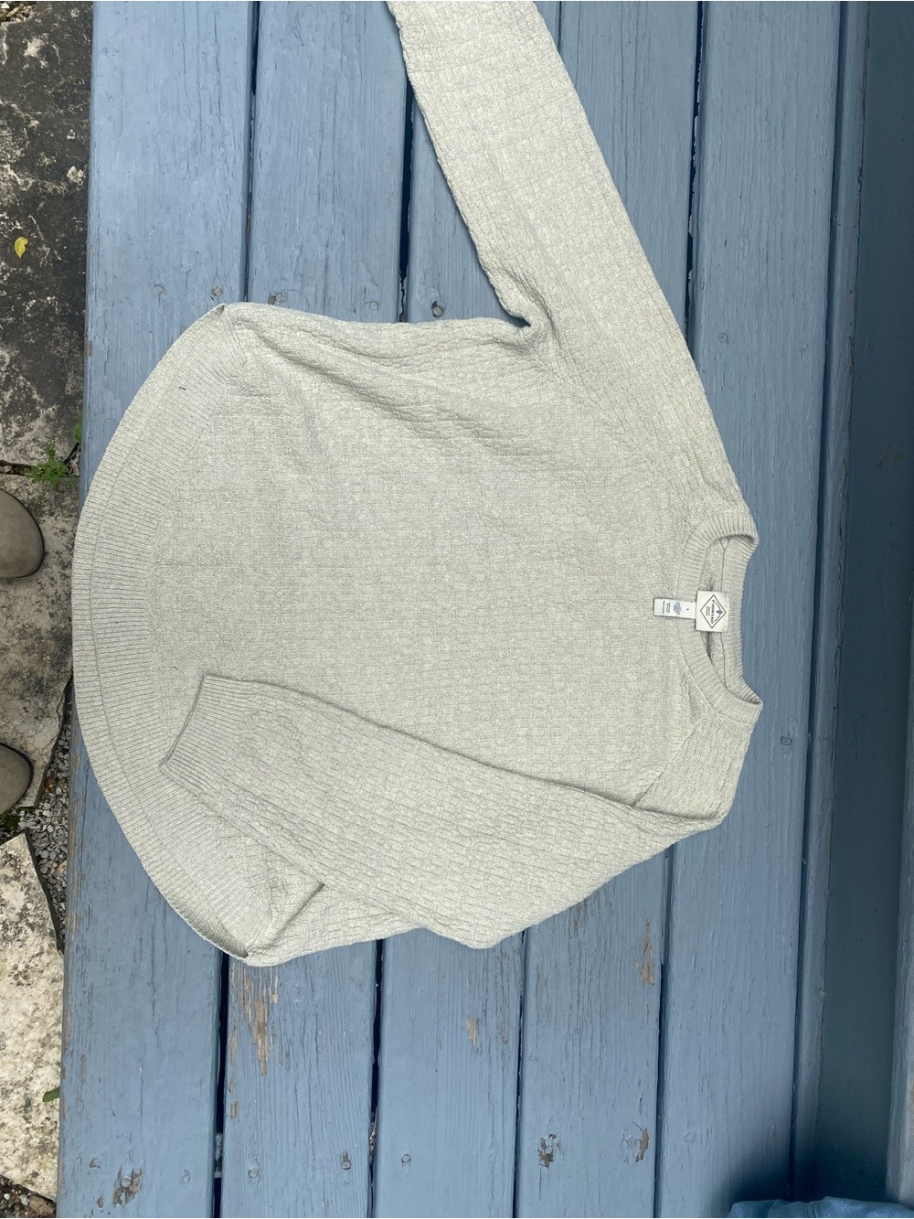 St. John's Bay Light Gray Ribbed Crewneck Sweater